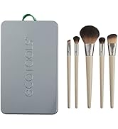 EcoTools Makeup Brush Set for Eyeshadow, Foundation, Blush, and Concealer with Bonus Storage Case...