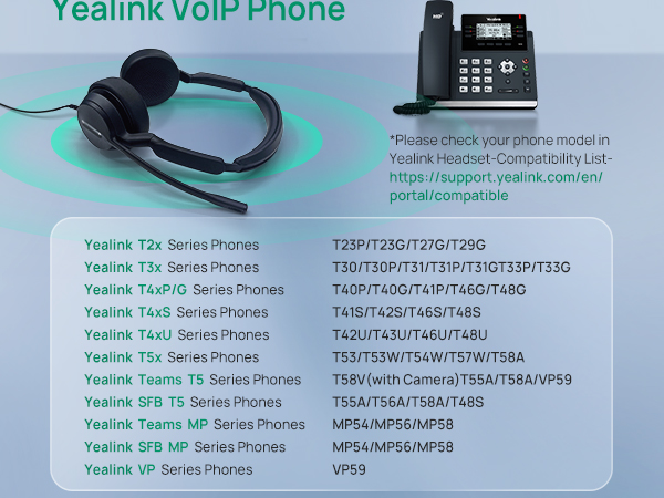 YHS36 E2 Compatibility for Yealink VoIP Phone