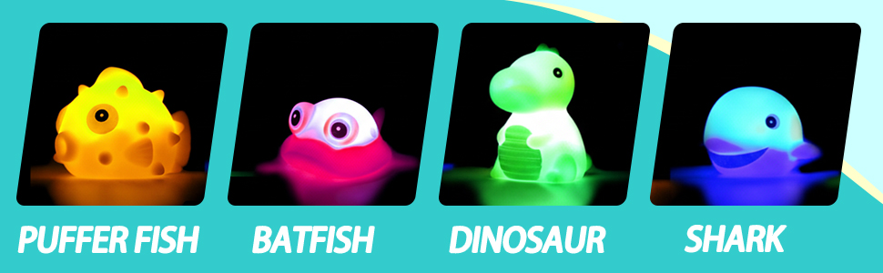 Light Up Floating Rubber Animal Toys