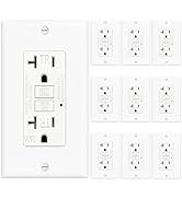 (20 AMP - 10 Pack) GFCI Outlet WR White – Tamper Resistant, Weather Resistant GFI Receptacle with...