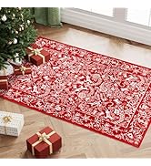 HUGEAR Christmas Area Rug 2x3 Entryway Rug Machine Washable Rugs Red/White Indoor Door Mat Front ...