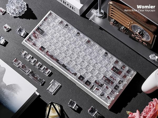 Clear Keycaps, Shine-Through Keycaps, Jelly Keycaps Cherry Profile Keycaps for Mechanical Keyboard