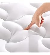 SLEEP ZONE Mattress Topper Twin Mattress Pad, Cooling Quilted Fitted Mattress Cover, Machine Wash...