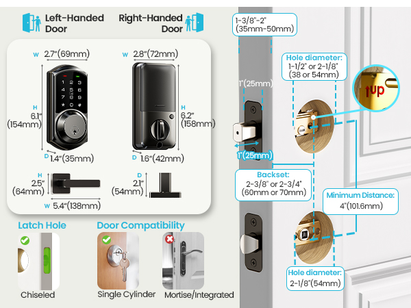 keyless door locks for front door