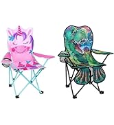 KABOER Kids Outdoor Folding Lawn and Camping Chair with Cup Holder and Carrying Bag, Children's C...