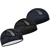 MELASA 3 Pack Cooling Skull Cap, Sweat Motorcycle Helmet Liner Head Cover, Mesh Cycling Running H...