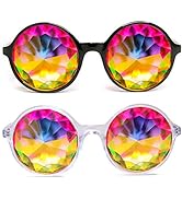 Xtra Lite Kaleidoscope Glasses Lightweight Glass Crystal Edm Festival Diffraction (2 Pack)