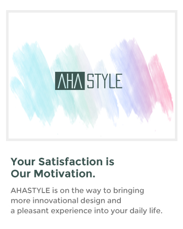 Brand identity image featuring 'AHA STYLE' text against watercolor paint strokes in soft blue and pink tones.