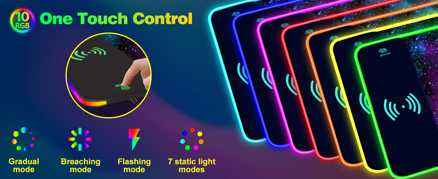 one touch control rgb mouse pad