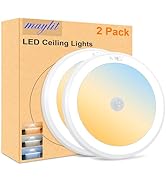 maylit 2 Pack Battery Operated Ceiling Lights, Motion Sensor Lights Indoor No Wiring, Wireless LE...