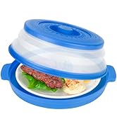 10.7 Inch Microwave Food Cover with Heat Insulation Mat, Anti-Scald Collapsible Microwave Splatte...