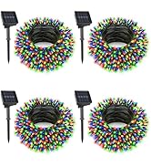 4 Pack Solar String Lights,Total 132Ft 400 LED Solar Powered Twinkle String Lights Waterproof wit...