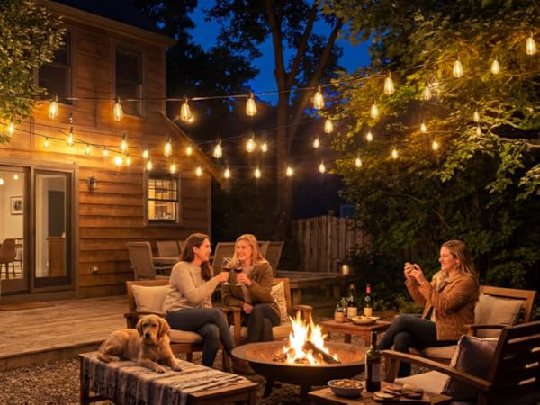 outdoor string lights solar powered