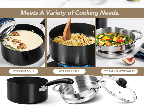 COOKING SOUP BOILING PASTA STEAMING VEGETABLES