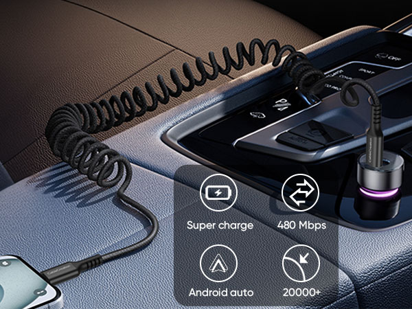 coiled usb to usb c cable