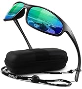 LINVO Polarized Sports Sunglasses for Men Women,Ultralight Wrap Around UV400 Protection Sun Glass...