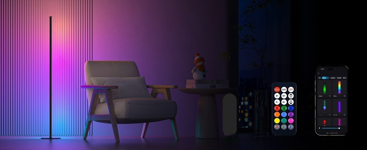 smart led corner floor lamp