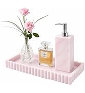 Bathroom Vanity Tray - 9.4''x3.9'' Silicone Bathroom Tray with Scalloped Edge, Counter Top Tray f...