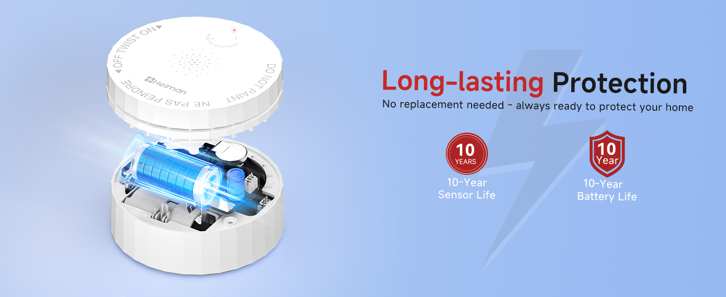 10-year battery powered smoke alarm