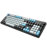 i-rocks K73M Mechanical Gaming Keyboard with Media Control Knob, 107 Keys, PBT Keycaps, Multimedi...