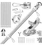Anovo Flag Pole Kit- Stainless Steel Flag Poles with1 Inch Metal 360° Rotating Flag Pole Rings Cl...