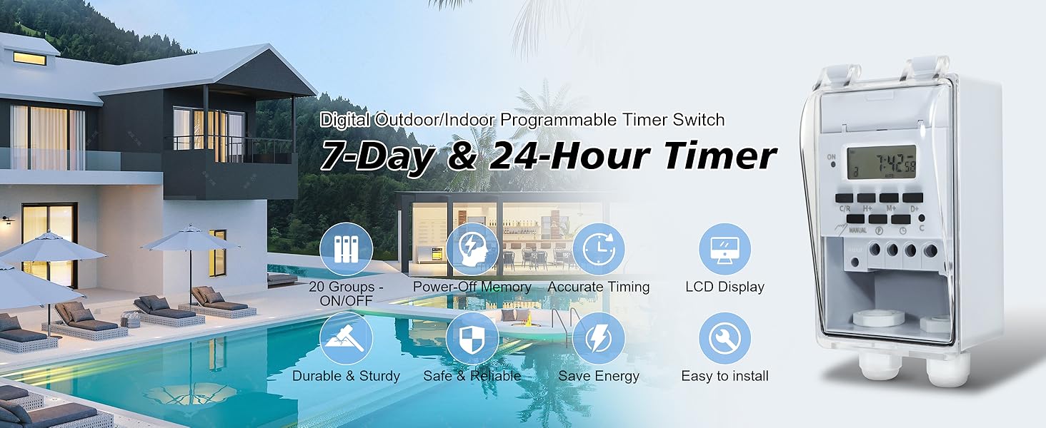 Goldlife Waterproof Programmable Timer Switch