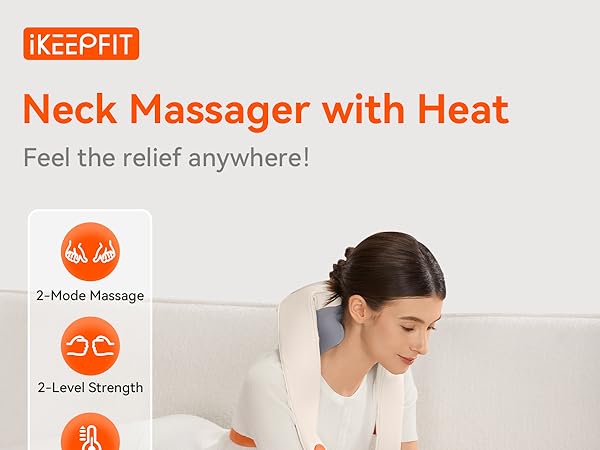 IKEEPFIT Cordless Neck Massager with Heat