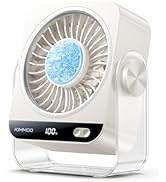 KIMMOO USB Desk Fan for Bedroom, 199 Speeds Turbo Airflow, Portable Fan with Ice Cooling, Digital...