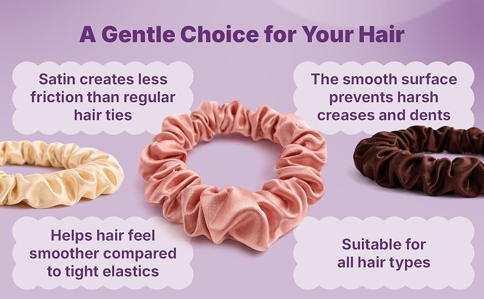 Goody scrunchies, a gentle choice for your hair with less friction and suitable for all hair types.