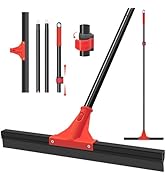 DALIPER Floor Squeegee with 18'' Silicone Rubber Scraper Head and 58'' Long Adjustable Handle, He...