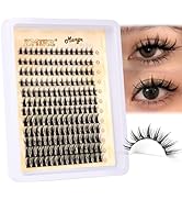 JIMIRE Wispy Lash Clusters Extensions 180Pcs Anime Eyelash Clusters D Curl Manga Lashes Clusters ...