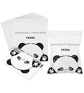 Disposable Car Trash Bags 100 Pack Car Garbage Bag Self Adhesive Vomit Bags Panda Pattern Trash B...