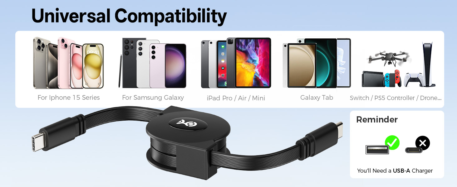 Retractable USB C Cable