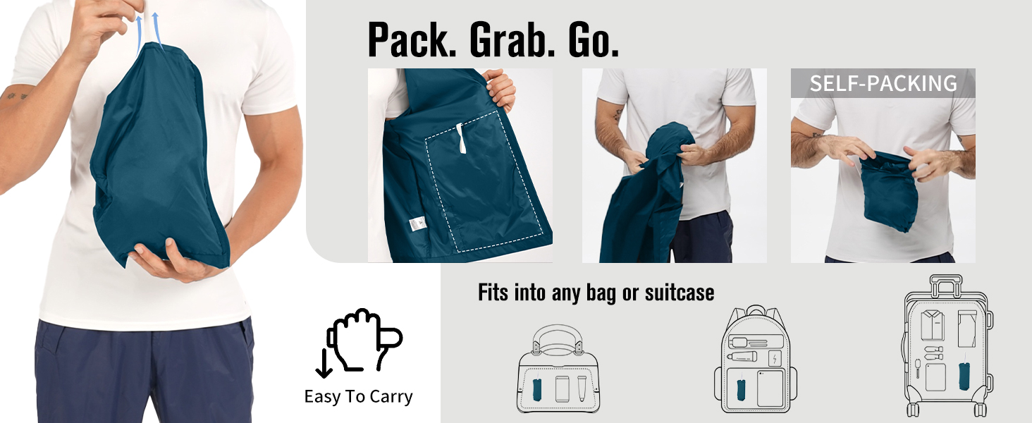 Self-Packing, Fits into any bag or suitcase