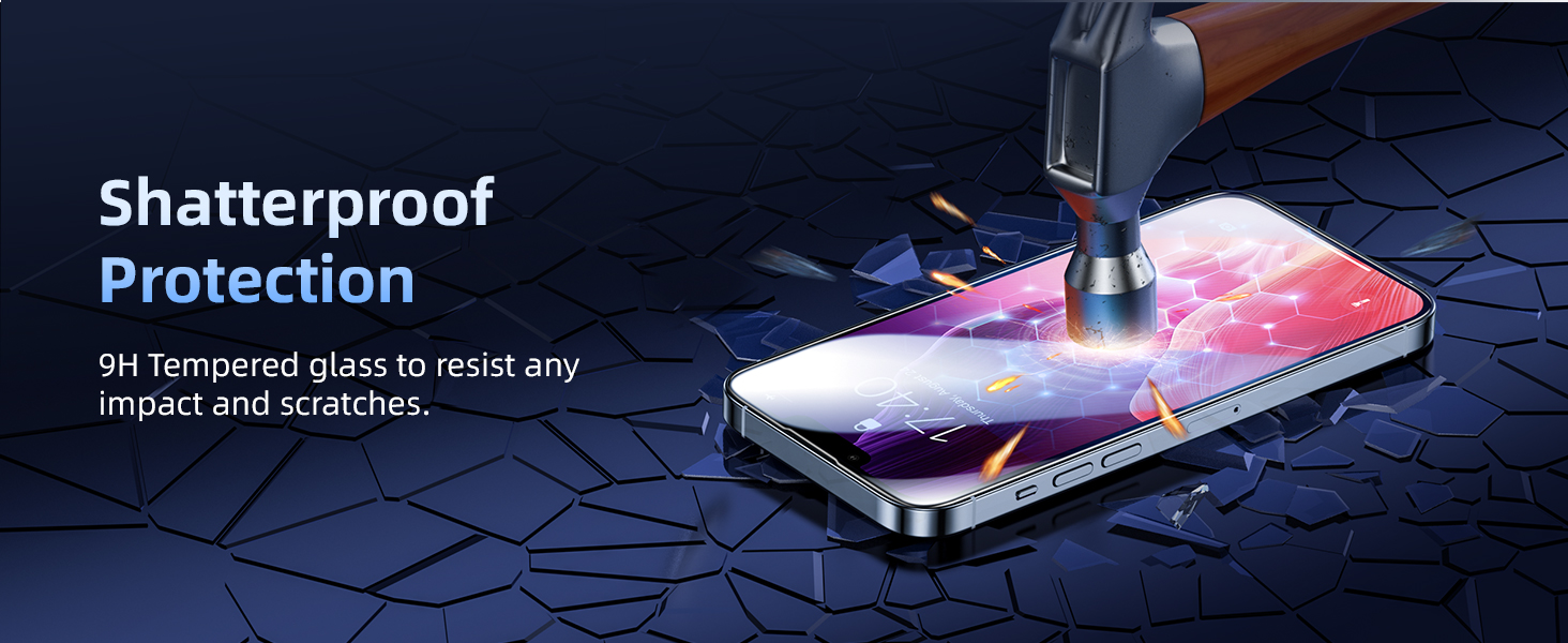 shatterproof protection screen protector iphone 13 13 pro 14 9h hardness