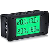 DC Multifunction Battery Monitor Meter,0-300V,0-100A Built-in Shunt, Widely Applied to 12V/24V/48...