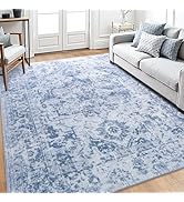 Area Rug 6x9, Washable Rug for Living Room, Large Area Rugs for Bedroom, Vintage Rug 6x9 for Dini...