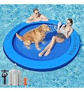 CALOBANA Water Hammock Inflatable Round Floating Ring, Lake Floats Raft Island Inflatable Dock Pl...