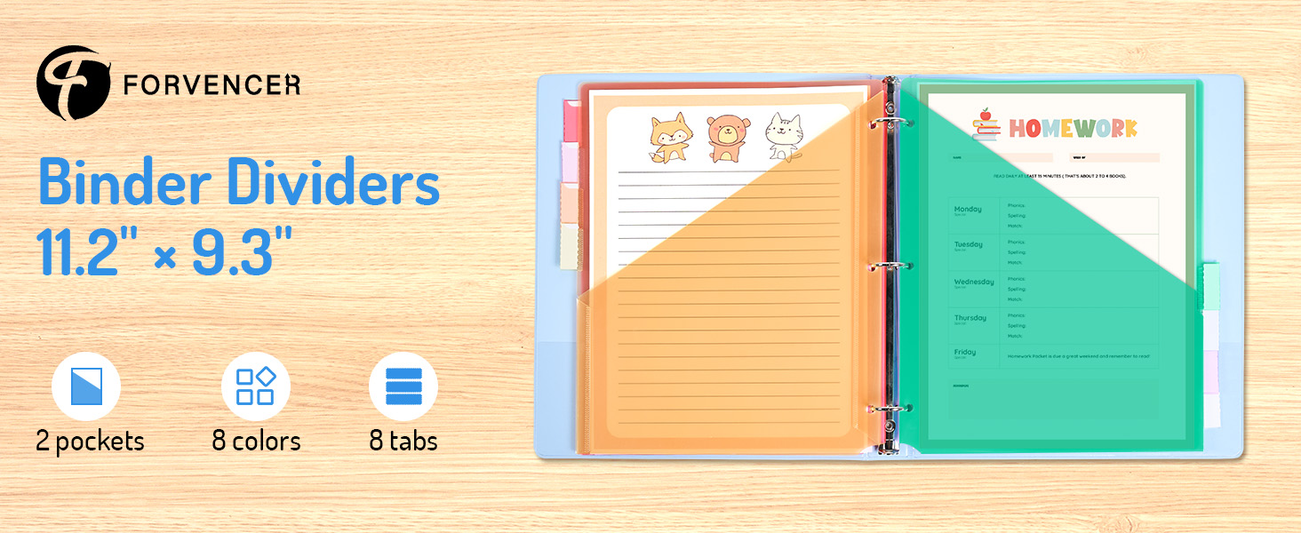 binder dividers with pockets