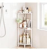 ELYKEN Corner Shower Caddy Standing, 3 Tier Rustproof Metal Shower Organizer with Soap Holder, Fl...