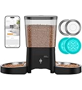 HoneyGuaridan Automatic Cat Feeder for 2 Cats,3.5L Dual Cat Food Dispenser, 2.4G/5G WiFi APP Cont...