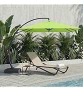 Patio Kingdom Offset Cantilever Patio Umbrella with Base Included, Large Round Aluminum Outdoor U...