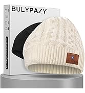 BULYPAZY Bluetooth Beanie Hat, Hat with Bluetooth Speaker and Double Fleece Lined, Cool Tech Gift...