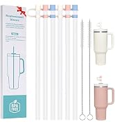 HEYSKAY 6pc Replacement Straws Reusable for Stanley Tumbler 40oz 30oz Cup Straws with 6 Straw Cov...