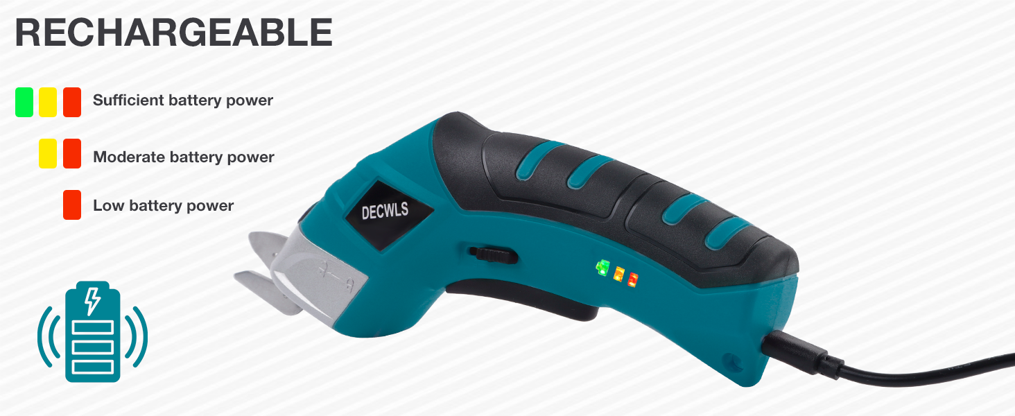 leather scissors feature indicator lights during use and charging