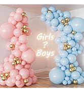 Adeyoo Gender Reveal Balloon Arch Garland Kit - Pink and Blue Balloon Arch Kit Pastel Pink Blue B...