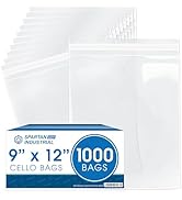 9" X 12" Self-Sealing Cellophane Bags (1000 Count) Clear Poly Packaging for Shirts, Clothing, App...