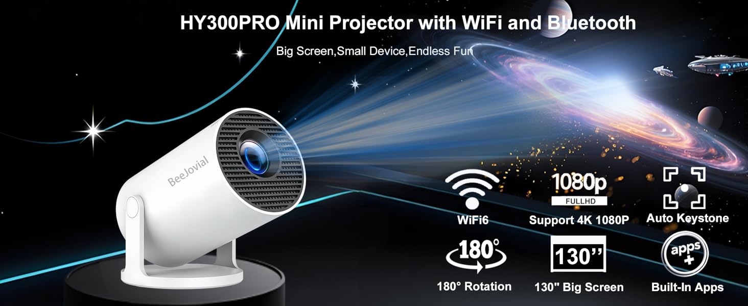 Mini projector with WiFi and Bluetooth