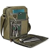 CAAORDKSO Small Canvas Messenger Bag Chest Bag Travel Bag, Mini Crossbody Bag Shoulder Bag for Me...