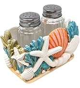 Seaside Splendor Salt and Pepper Shakers Set – Coastal Beach-Themed 3D Resin Design with Seashell...